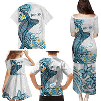 Personalised Aloha Hawaii Kahoolawe Island Family Matching Puletasi and Hawaiian Shirt Target Isle Map With Humpback Whale LT14 - Polynesian Pride