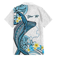 Personalised Aloha Hawaii Kahoolawe Island Family Matching Puletasi and Hawaiian Shirt Target Isle Map With Humpback Whale LT14 - Polynesian Pride
