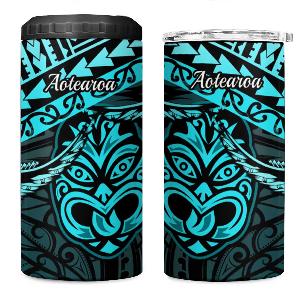Matariki New Zealand 4 in 1 Can Cooler Tumbler Maori New Year Tiki Turquoise Version LT14 One Size: 16 oz Turquoise - Polynesian Pride