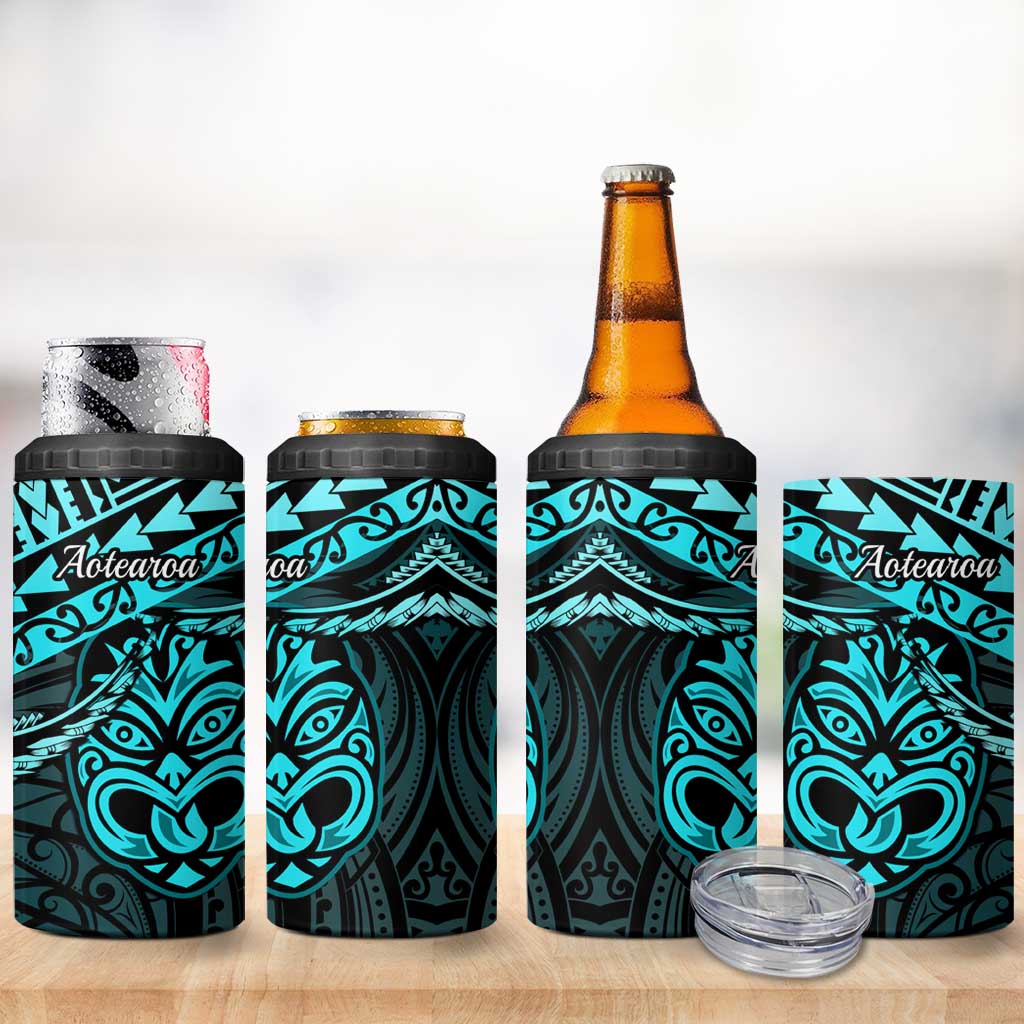 Matariki New Zealand 4 in 1 Can Cooler Tumbler Maori New Year Tiki Turquoise Version LT14 - Polynesian Pride