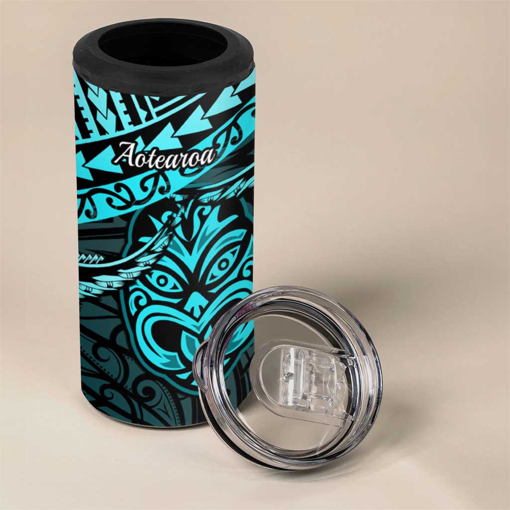 Matariki New Zealand 4 in 1 Can Cooler Tumbler Maori New Year Tiki Turquoise Version LT14 - Polynesian Pride