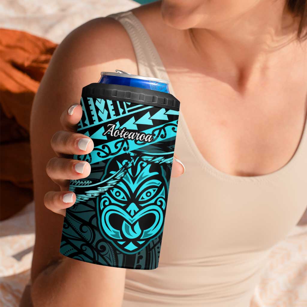 Matariki New Zealand 4 in 1 Can Cooler Tumbler Maori New Year Tiki Turquoise Version LT14 - Polynesian Pride