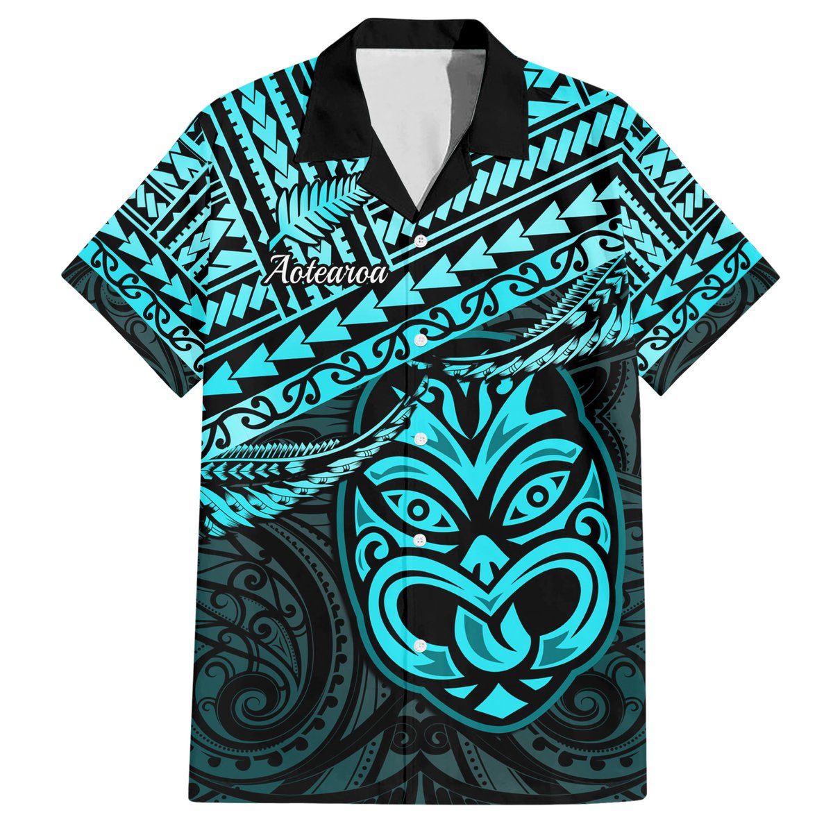 Matariki New Zealand Hawaiian Shirt Maori New Year Tiki Turquoise Version LT14 Turquoise - Polynesian Pride