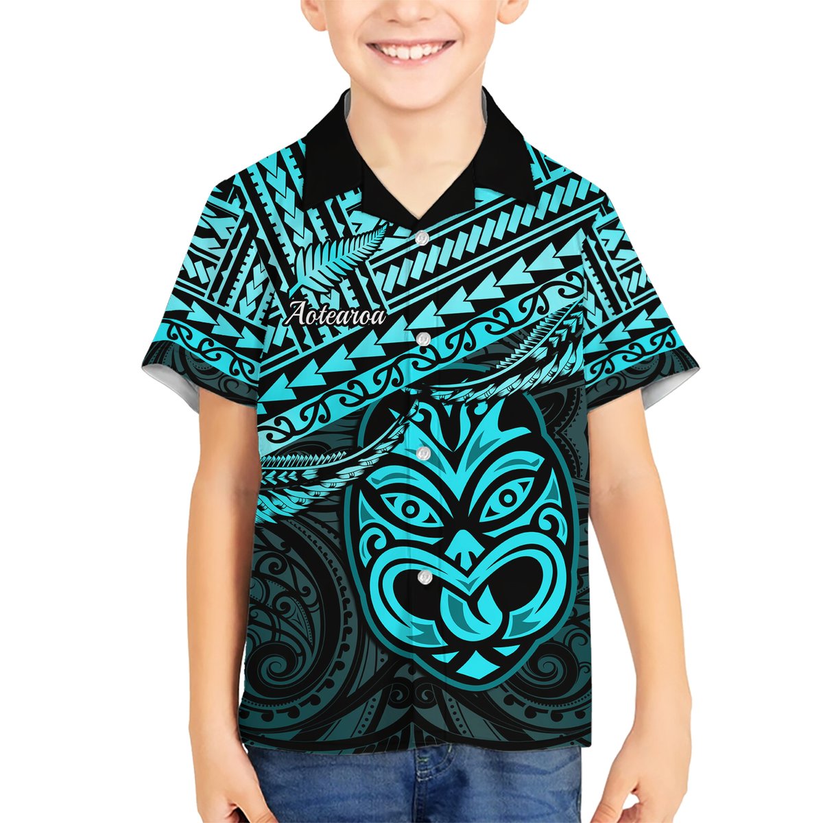 Matariki New Zealand Hawaiian Shirt Maori New Year Tiki Turquoise Version LT14 - Polynesian Pride