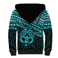 Matariki New Zealand Sherpa Hoodie Maori New Year Tiki Turquoise Version LT14 - Polynesian Pride