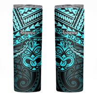 Matariki New Zealand Skinny Tumbler Maori New Year Tiki Turquoise Version LT14 Turquoise - Polynesian Pride