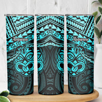 Matariki New Zealand Skinny Tumbler Maori New Year Tiki Turquoise Version LT14 - Polynesian Pride