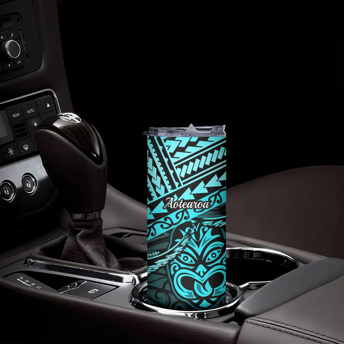 Matariki New Zealand Skinny Tumbler Maori New Year Tiki Turquoise Version LT14 - Polynesian Pride
