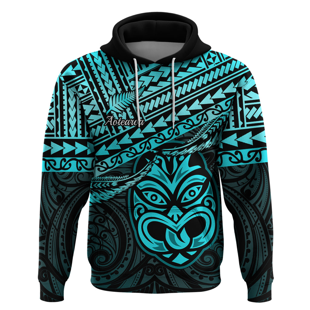 Custom Matariki New Zealand Hoodie Maori New Year Tiki Turquoise Version LT14 Pullover Hoodie Turquoise - Polynesian Pride