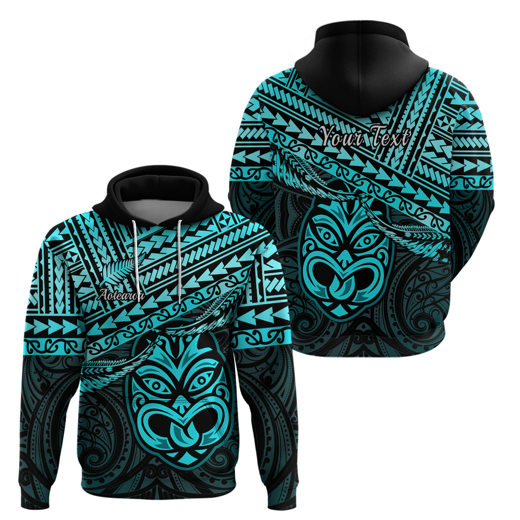 Custom Matariki New Zealand Hoodie Maori New Year Tiki Turquoise Version LT14 - Polynesian Pride