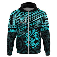 Custom Matariki New Zealand Hoodie Maori New Year Tiki Turquoise Version LT14 Zip Hoodie Turquoise - Polynesian Pride