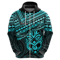 Custom Matariki New Zealand Hoodie Maori New Year Tiki Turquoise Version LT14 - Polynesian Pride