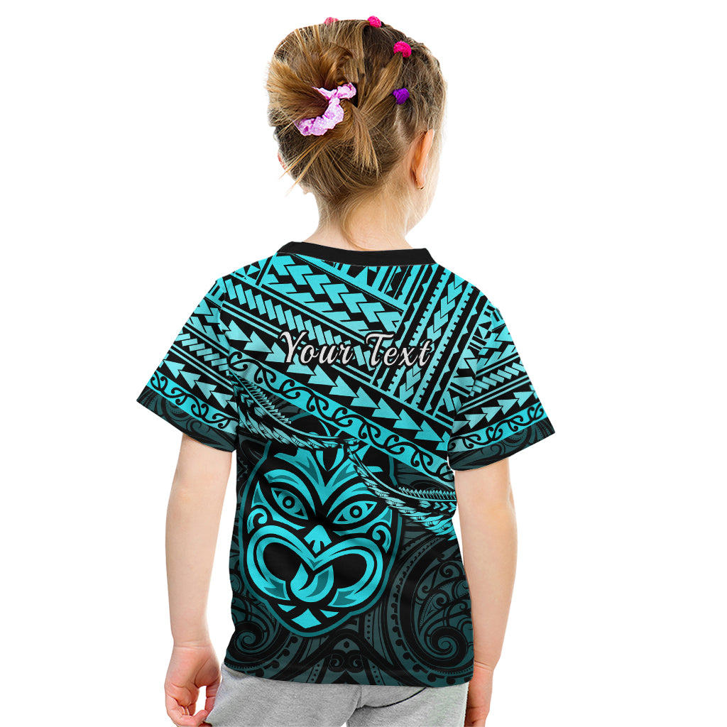 Personalised Matariki New Zealand Kid T Shirt Maori New Year Tiki Turquoise Version LT14 - Polynesian Pride