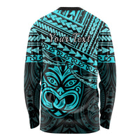 Personalised Matariki New Zealand Long Sleeve Shirt Maori New Year Tiki Turquoise Version LT14 - Polynesian Pride