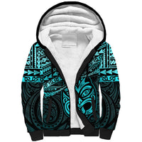 Personalised Matariki New Zealand Sherpa Hoodie Maori New Year Tiki Turquoise Version LT14 Unisex Turquoise - Polynesian Pride