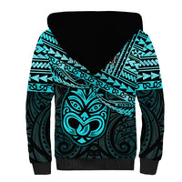 Personalised Matariki New Zealand Sherpa Hoodie Maori New Year Tiki Turquoise Version LT14 - Polynesian Pride