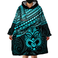 Personalised Matariki New Zealand Wearable Blanket Hoodie Maori New Year Tiki Turquoise Version LT14 - Polynesian Pride