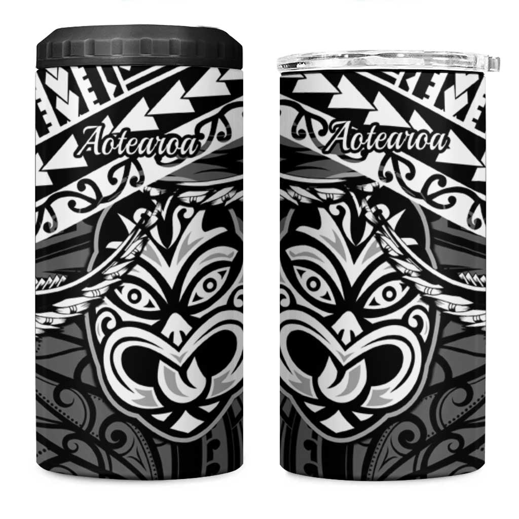 Matariki New Zealand 4 in 1 Can Cooler Tumbler Maori New Year Tiki Black Version LT14 One Size: 16 oz Black - Polynesian Pride