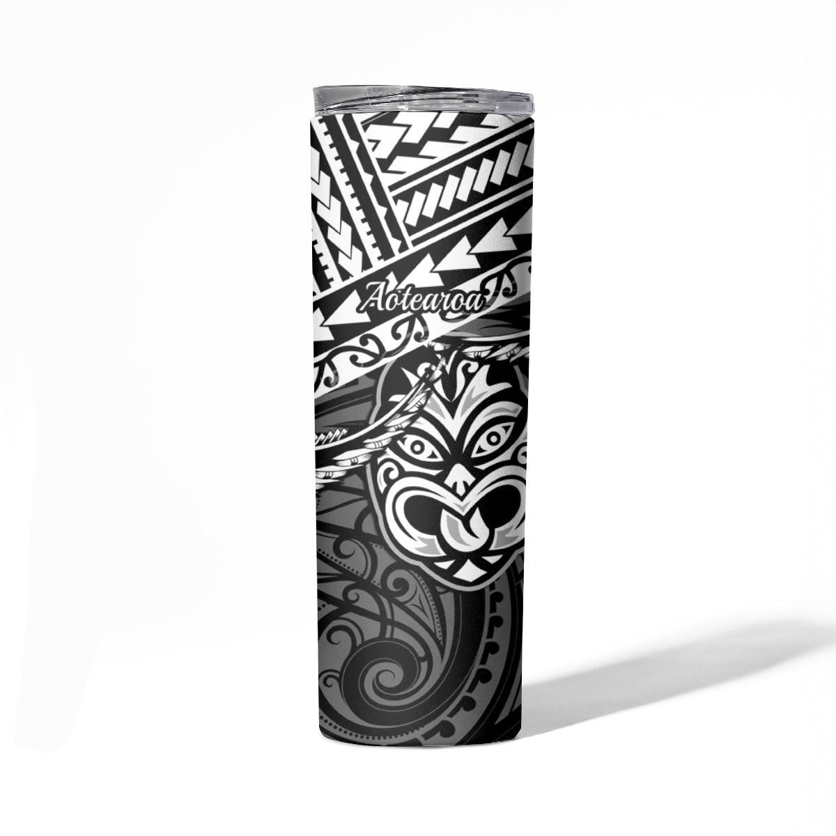 Matariki New Zealand Skinny Tumbler Maori New Year Tiki Black Version LT14 - Polynesian Pride