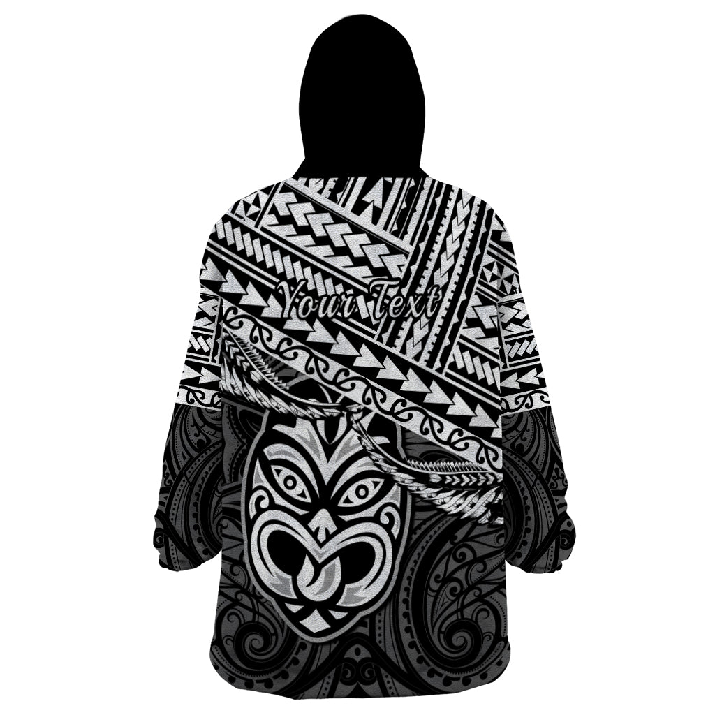 Personalised Matariki New Zealand Wearable Blanket Hoodie Maori New Year Tiki Black Version LT14 - Polynesian Pride