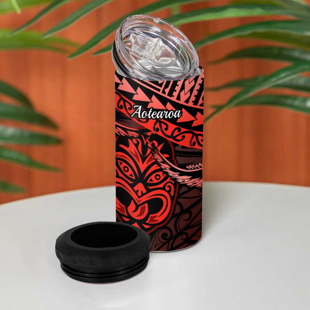 Matariki New Zealand 4 in 1 Can Cooler Tumbler Maori New Year Tiki Red Version LT14 - Polynesian Pride