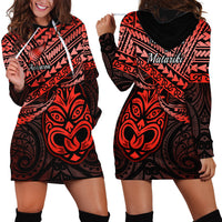 Matariki New Zealand Hoodie Dress Maori New Year Tiki Red Version LT14 - Polynesian Pride