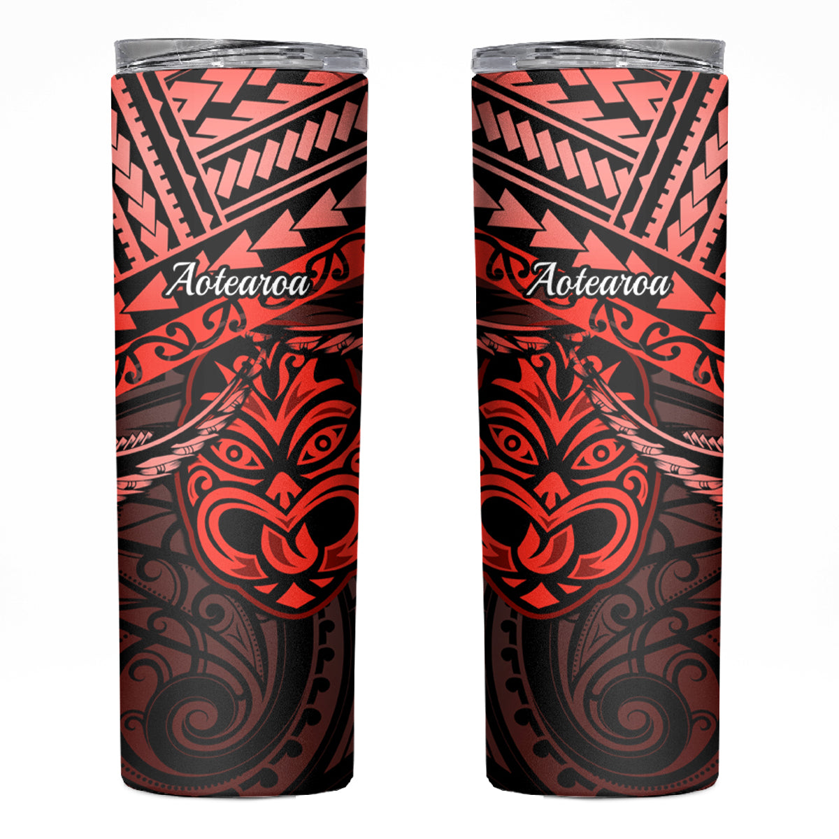 Matariki New Zealand Skinny Tumbler Maori New Year Tiki Red Version LT14 Red - Polynesian Pride