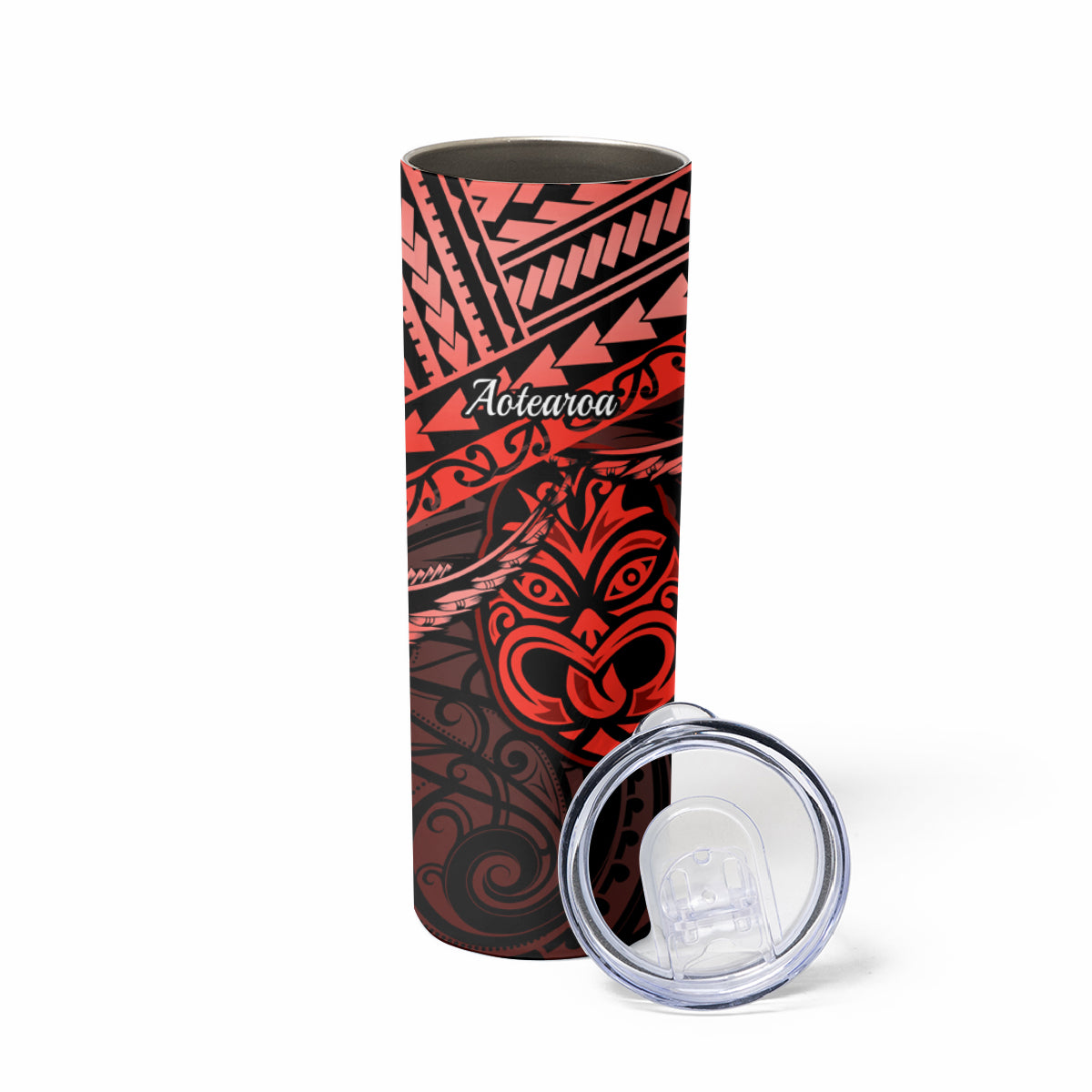 Matariki New Zealand Skinny Tumbler Maori New Year Tiki Red Version LT14 - Polynesian Pride