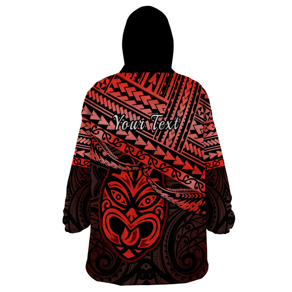 Personalised Matariki New Zealand Wearable Blanket Hoodie Maori New Year Tiki Red Version LT14 - Polynesian Pride
