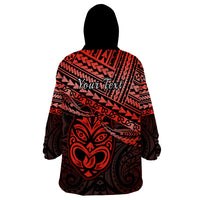 Personalised Matariki New Zealand Wearable Blanket Hoodie Maori New Year Tiki Red Version LT14 - Polynesian Pride