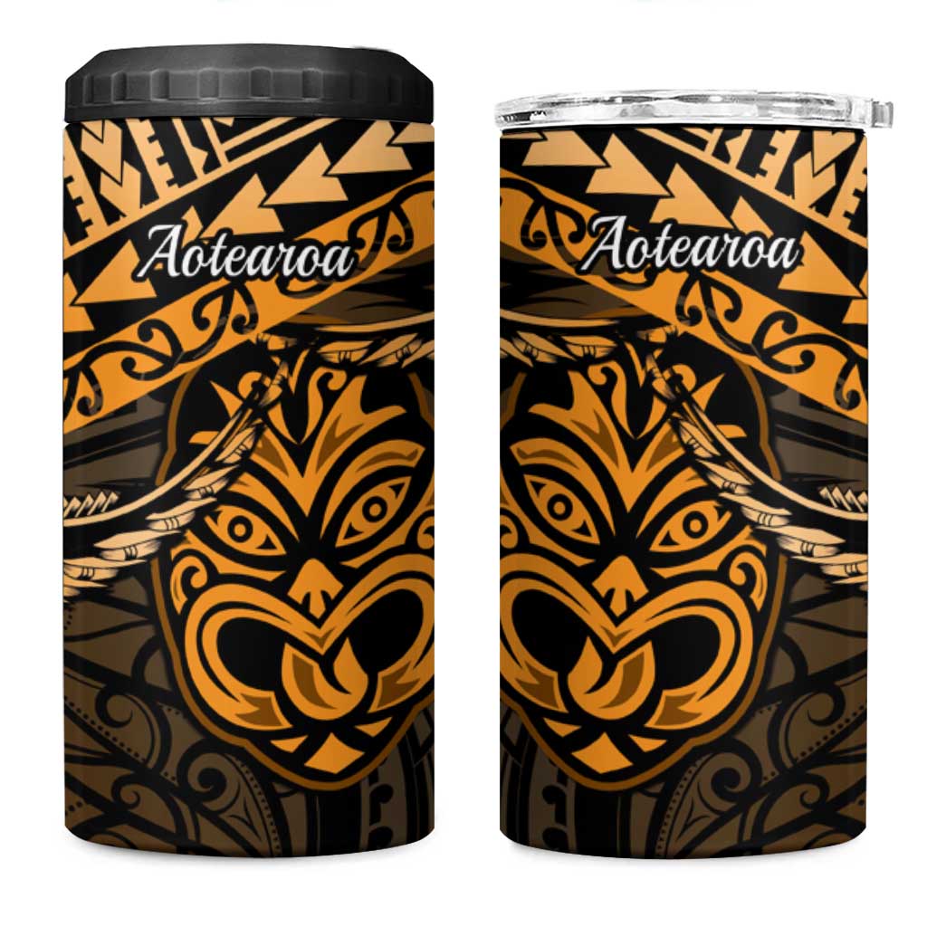 Matariki New Zealand 4 in 1 Can Cooler Tumbler Maori New Year Tiki Gold Version LT14 One Size: 16 oz Gold - Polynesian Pride