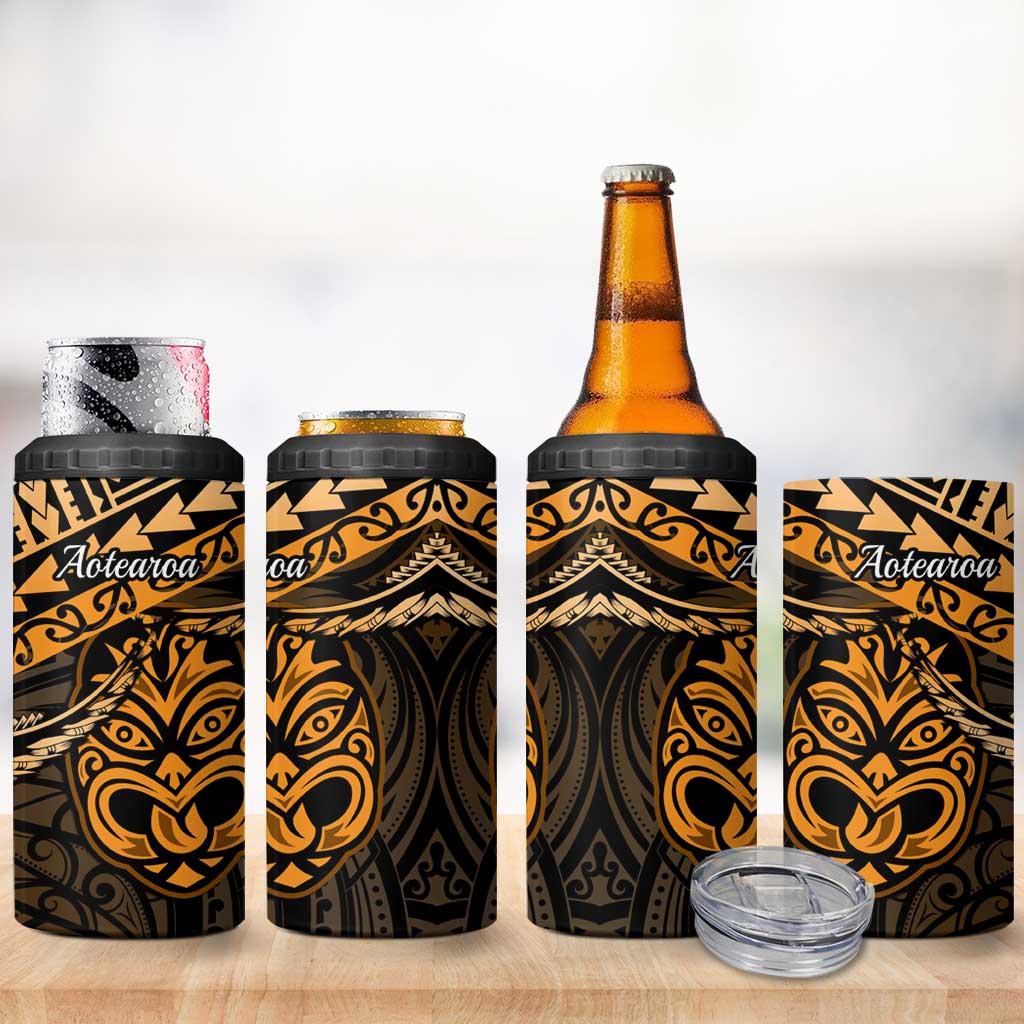 Matariki New Zealand 4 in 1 Can Cooler Tumbler Maori New Year Tiki Gold Version LT14 - Polynesian Pride