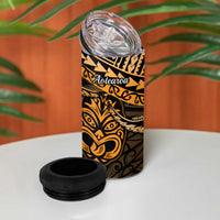 Matariki New Zealand 4 in 1 Can Cooler Tumbler Maori New Year Tiki Gold Version LT14 - Polynesian Pride
