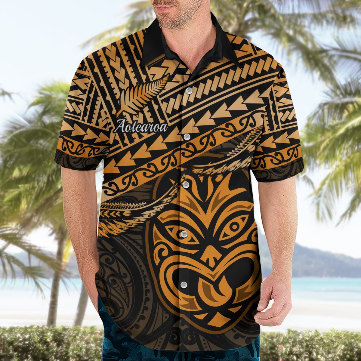 Matariki New Zealand Hawaiian Shirt Maori New Year Tiki Gold Version LT14 - Polynesian Pride