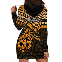 Matariki New Zealand Hoodie Dress Maori New Year Tiki Gold Version LT14 - Polynesian Pride