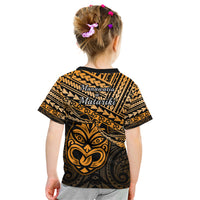 Matariki New Zealand Kid T Shirt Maori New Year Tiki Gold Version LT14 - Polynesian Pride