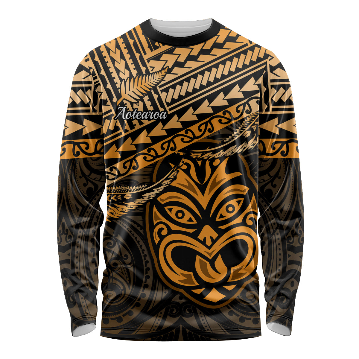 Matariki New Zealand Long Sleeve Shirt Maori New Year Tiki Gold Version LT14 Unisex Gold - Polynesian Pride