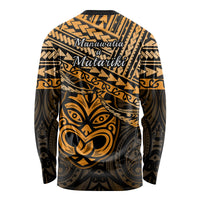 Matariki New Zealand Long Sleeve Shirt Maori New Year Tiki Gold Version LT14 - Polynesian Pride