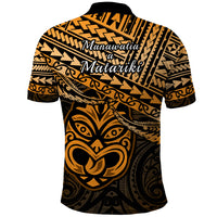 Matariki New Zealand Polo Shirt Maori New Year Tiki Gold Version LT14 - Polynesian Pride