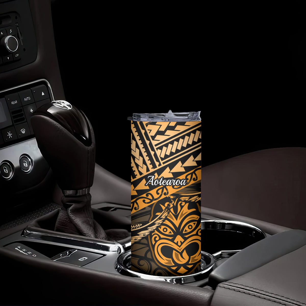 Matariki New Zealand Skinny Tumbler Maori New Year Tiki Gold Version LT14 - Polynesian Pride