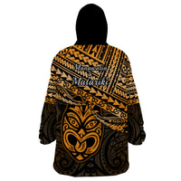 Matariki New Zealand Wearable Blanket Hoodie Maori New Year Tiki Gold Version LT14 - Polynesian Pride