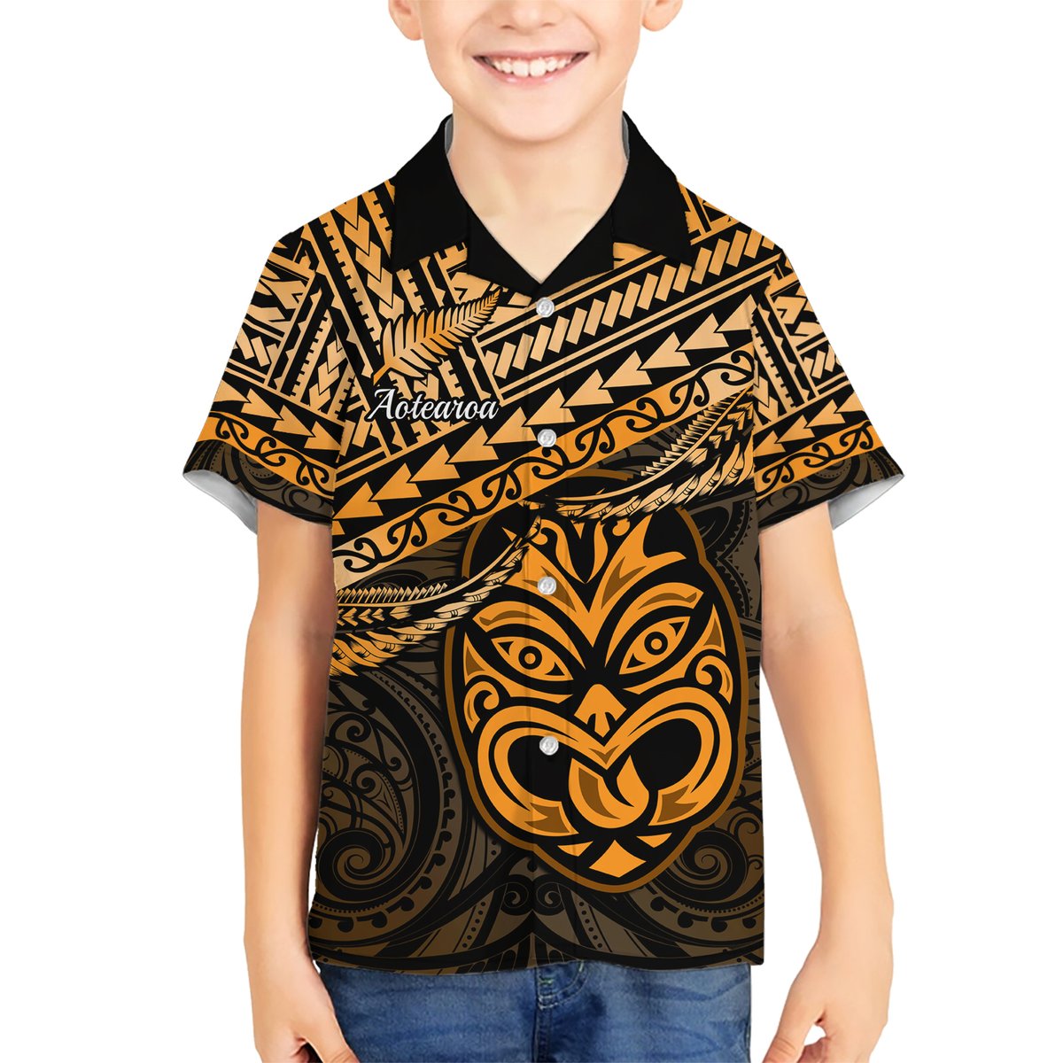 Personalised Matariki New Zealand Hawaiian Shirt Maori New Year Tiki Gold Version LT14 - Polynesian Pride