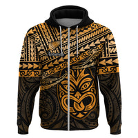 Custom Matariki New Zealand Hoodie Maori New Year Tiki Gold Version LT14 Zip Hoodie Gold - Polynesian Pride