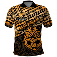 Custom Matariki New Zealand Polo Shirt Maori New Year Tiki Gold Version LT14 Gold - Polynesian Pride