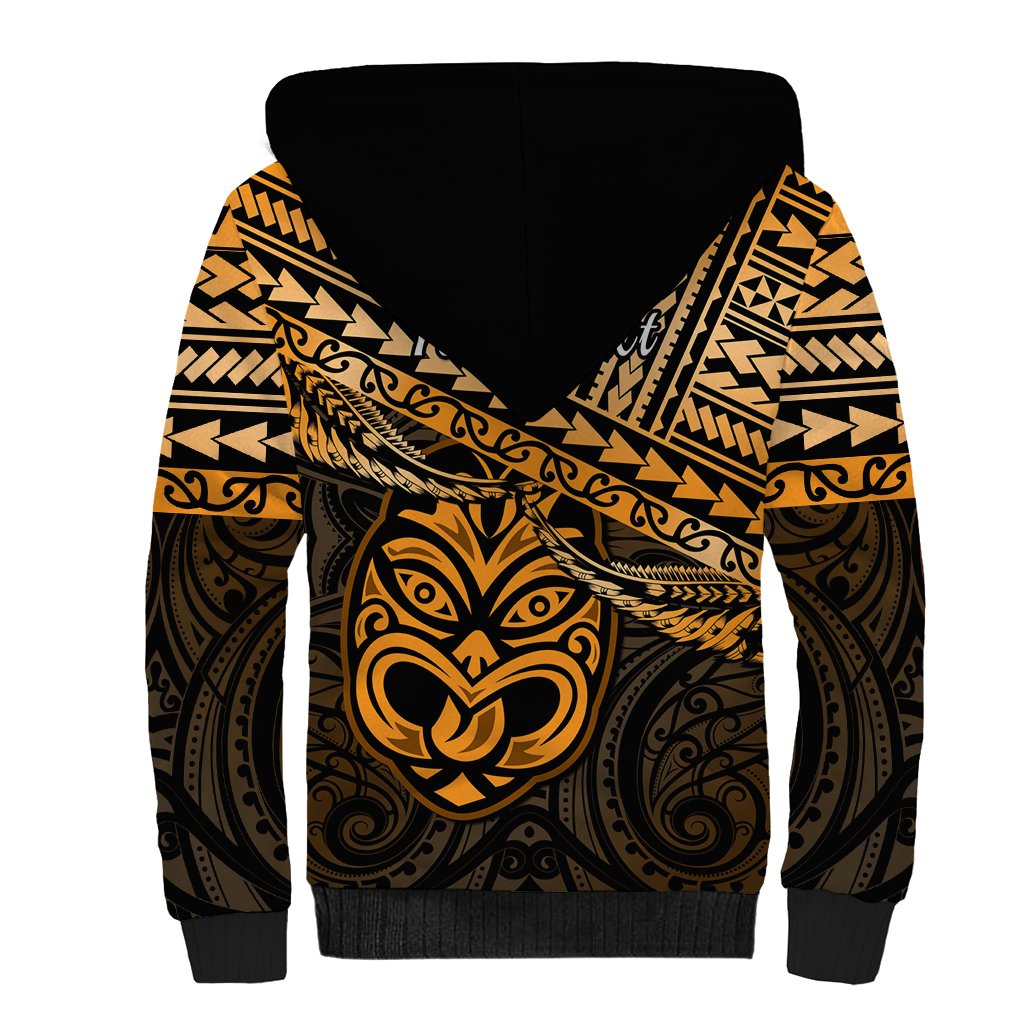 Personalised Matariki New Zealand Sherpa Hoodie Maori New Year Tiki Gold Version LT14 - Polynesian Pride