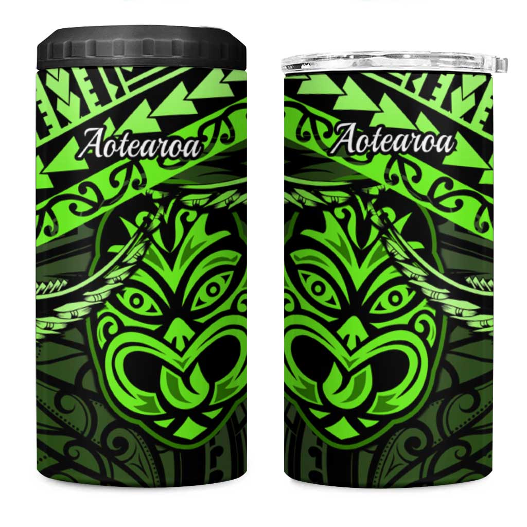 Matariki New Zealand 4 in 1 Can Cooler Tumbler Maori New Year Tiki Green Version LT14 One Size: 16 oz Green - Polynesian Pride