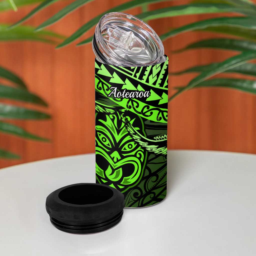 Matariki New Zealand 4 in 1 Can Cooler Tumbler Maori New Year Tiki Green Version LT14 - Polynesian Pride