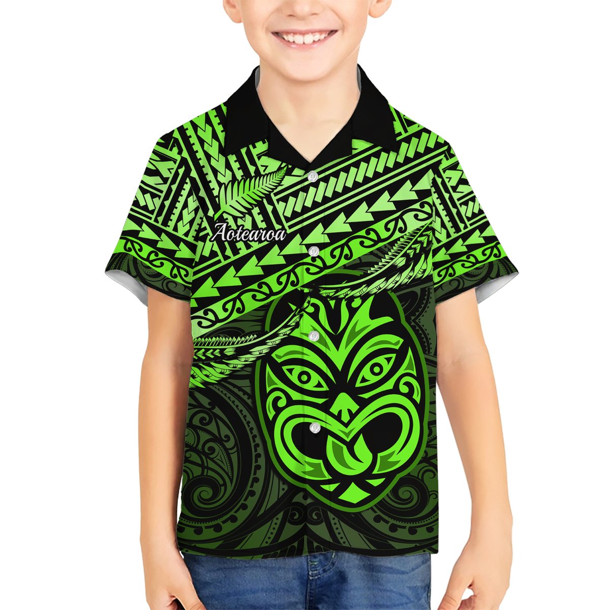 Matariki New Zealand Hawaiian Shirt Maori New Year Tiki Green Version LT14 - Polynesian Pride