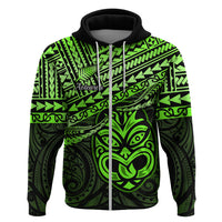 Matariki New Zealand Hoodie Maori New Year Tiki Green Version LT14 Zip Hoodie Green - Polynesian Pride