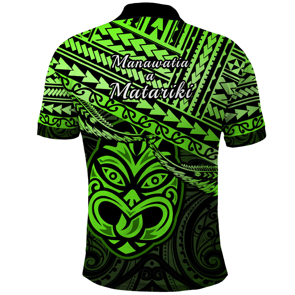 Matariki New Zealand Polo Shirt Maori New Year Tiki Green Version LT14 - Polynesian Pride